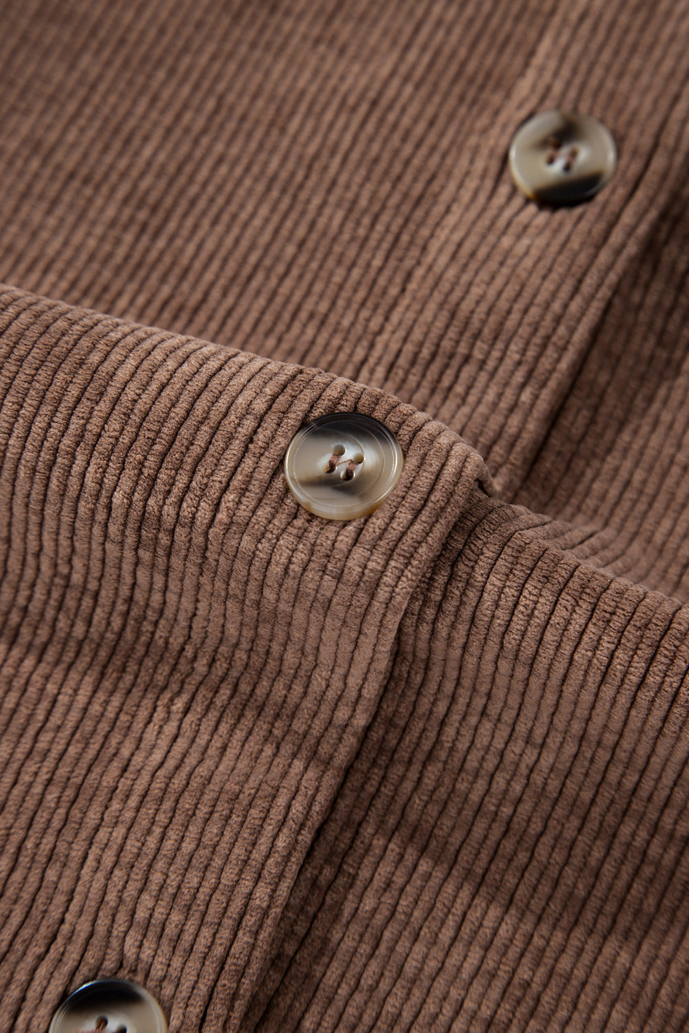 Light Pink Corduroy Flap Pocket Button Up Shacket