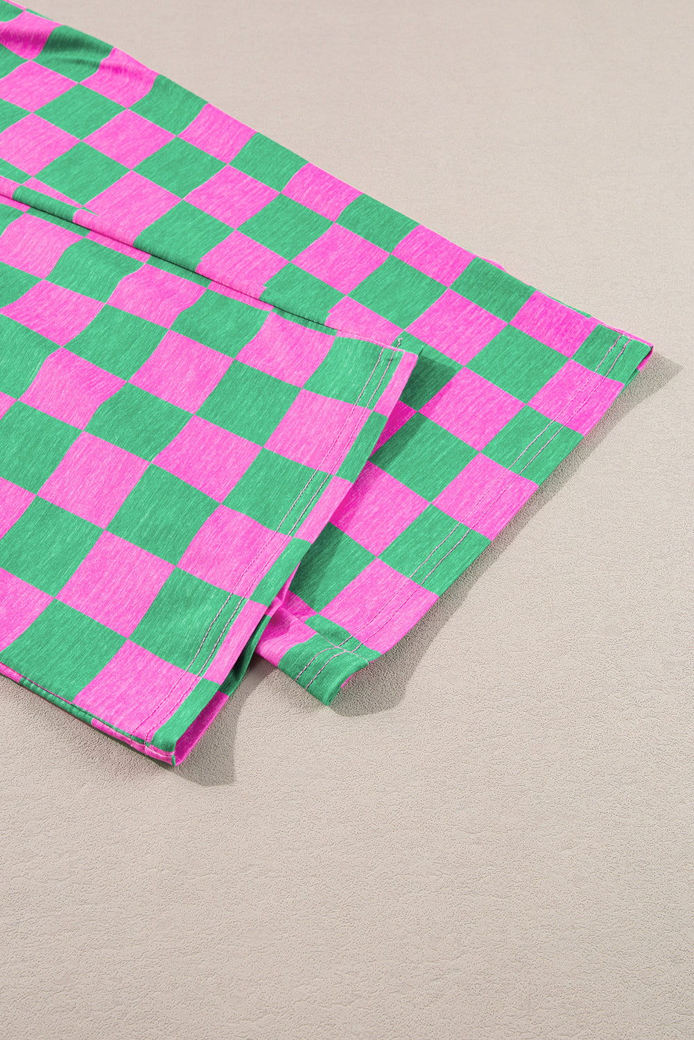 Black 2-Tone Checked Print High Waist Wide Leg Pants
