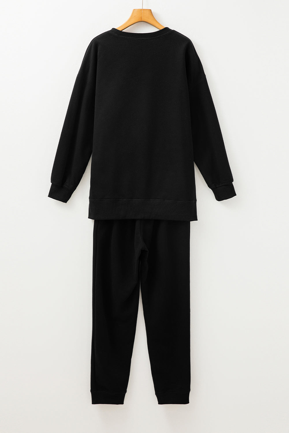 Coffee Solid Color High Low Pullover and Skinny Pants Set